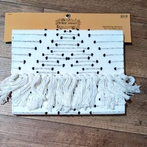 Robert Stanley White and Black Table Runner